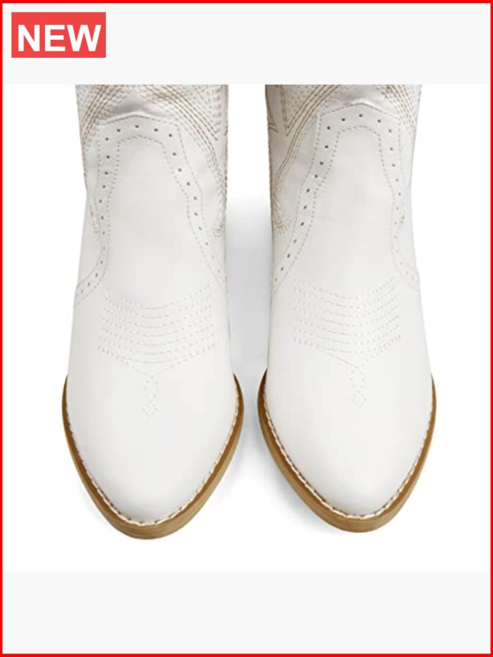 Mid-calf Cowgirl Boots | Pointy Toe | Embroidered | Chunky Heels | Pull-On - Picture 4 of 7